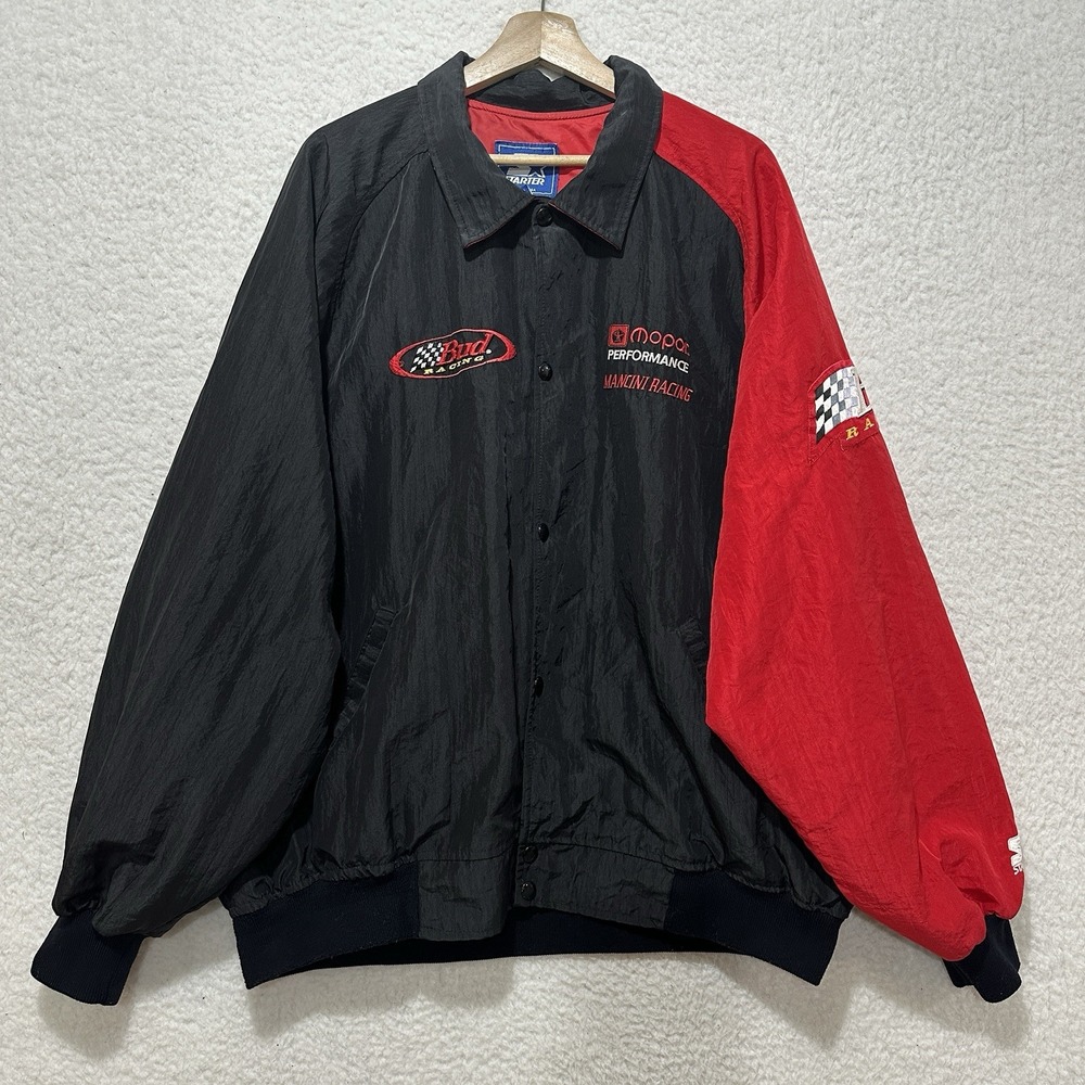 Vintage Starter NASCAR Bud Racing Jacket Budweiser Beer 90s Retro Coat Sz 2XL